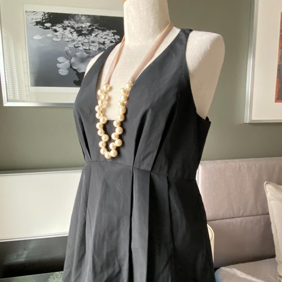 Tibi Black & Bronze Floral Print Cocktail/Party Dress V-Neckline US6 - G - Picture 9 of 16